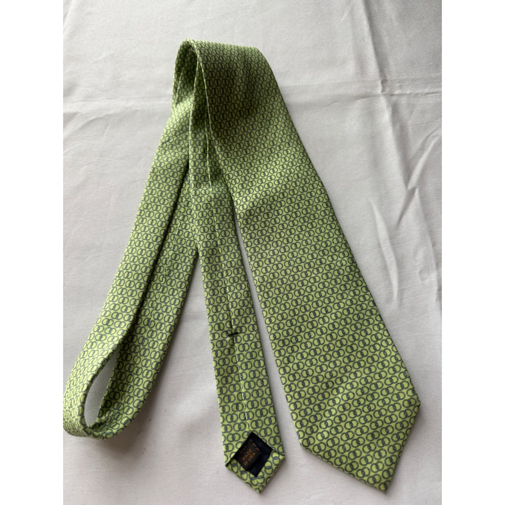 Peter Blair Silk Necktie Green Circle Pattern Business Career Made‎ in USA